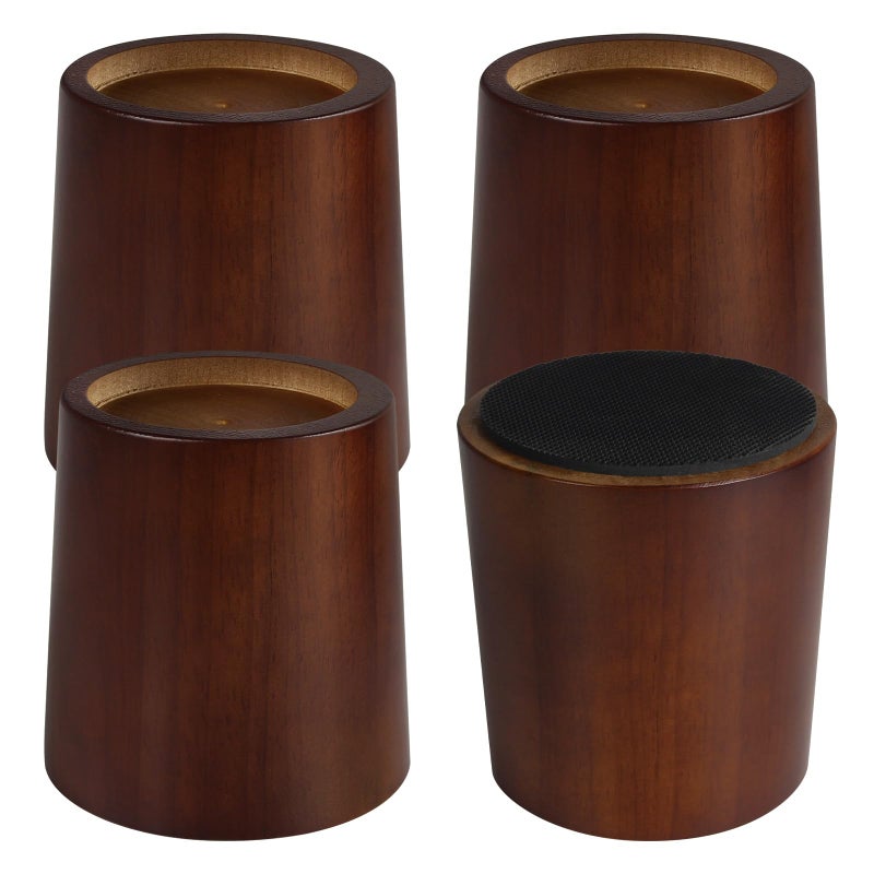 KOIKEY Furniture Raisers Bed Risers - 4 Inch Wooden Circle Heavy Duty Furniture Height Extenders Lifts for Sofa Couch Desk Chair Table Base Raising Space, Convenient Store and Cleaning, Pack of 4 - Image 1